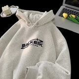 Casual Cotton Street Sweater – Winter Letter Embroidered Baggy Hoodies For Men Y2K Vintage Streetwear Hooded Sweatshirt Hip Hop Fashion Fleece Pullover Hoody | Zip Knit Drop #194