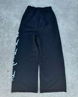 street wear mens black and red fashionable loose pants y2k straight leg cotton pants sport simple side letter casual pants unique default style 2423