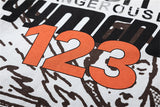 2024 Summer And Spring 123 Letter Print GYMGNO Graffiti Slogan Worn Retro Long Sleeve T Shirt Pullover Sweatshirt