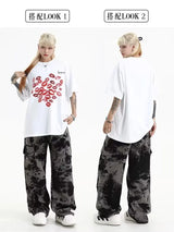 y2k american retro sweatpants design stripes loose hip hop casual versatile trousers casual sports style pants man sweatpant sporty tapered joggers