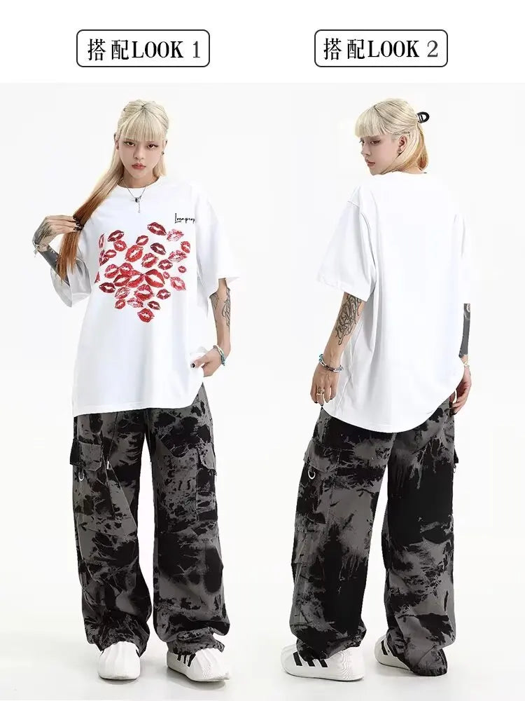 y2k american retro sweatpants design stripes loose hip hop casual versatile trousers casual sports style pants man sweatpant sporty tapered joggers