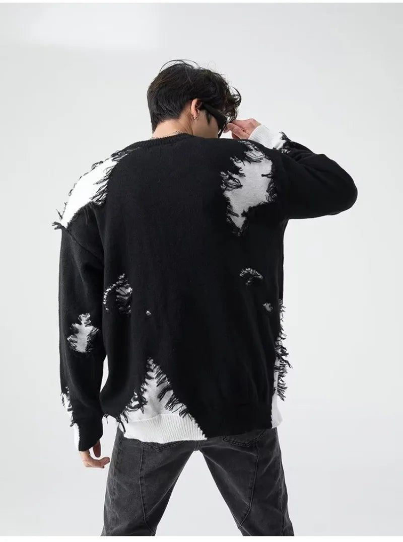 retro flame hoodie, high-street style, oversized streetwear hoodie for men, urban techwear fashion