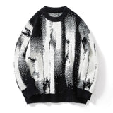 varsity flame knitwear, statement sweater, cozy knitwear for men, oversized grunge aesthetic winter top
