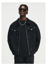 zip-up streetwear coat, 2025 outerwear trend, men's streetwear fashion, oversized urban jacket, high quality cold-weather coa