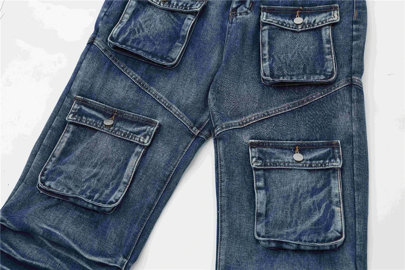 2024 multi pocket jeans vintage mens harajuku cargo denim pants retro hip hop straight loose jean pants 1 unique cargo style 131