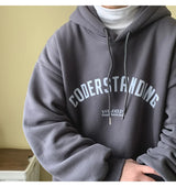 Autumn Mens Letter Design Printed Pullovers Hoodies Y2K Vintage Street