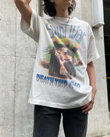 24SS New Vintage Retro Cross Printing Washed Distressed Short Sleeves T-Shirt Tops