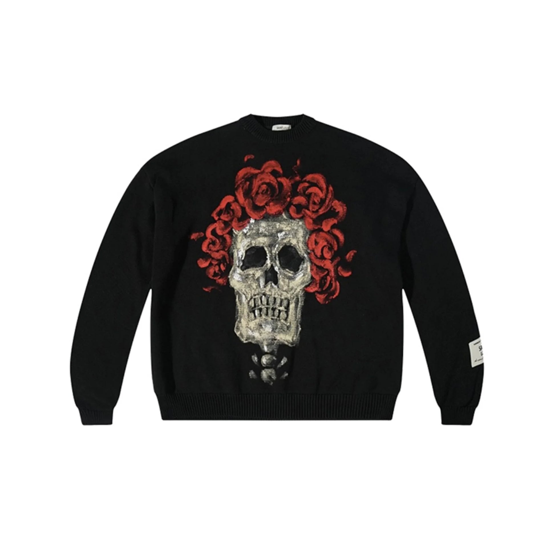 bold flame design top, high-street layer, cozy fashion fit, stylish street outfit, modern aesthetic appeal