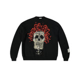 bold flame design top, high-street layer, cozy fashion fit, stylish street outfit, modern aesthetic appeal