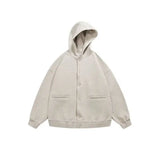 Korean Retro Y2K Waffle Hooded Jacket for Men and Women Ins Harajuku Style Casual Loose Couple Wear Cardigan Sweatshirt