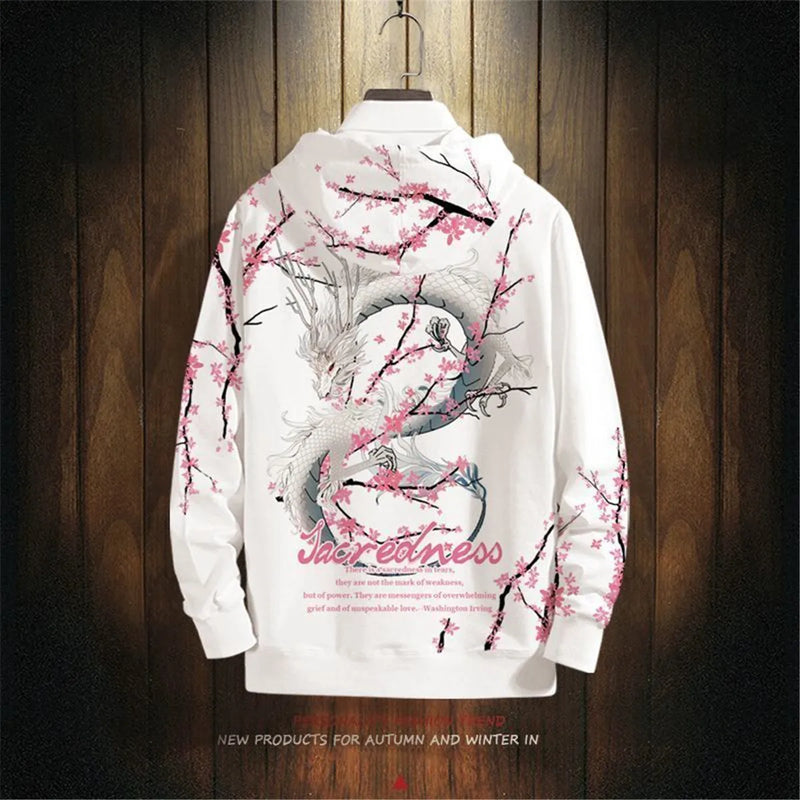 Fashion Hip Hop Dragon Hoodie Streetwear Men Casual Spring Autumn Clot