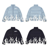 hip hop fire printed jacket parka streetwear mens windbreaker harajuku new cotton padded zipper coat outerwear hipster nan fa - variant style 66c500 for streetwear fashion