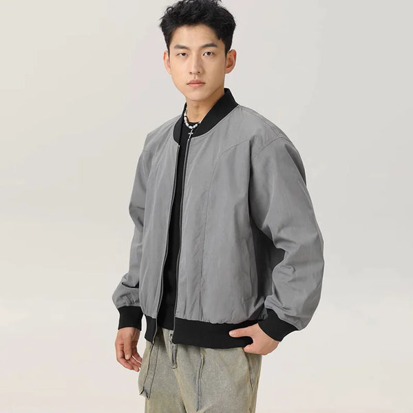 leather panel bomber, high-street look - trendy urban streetwear fashion for men and women