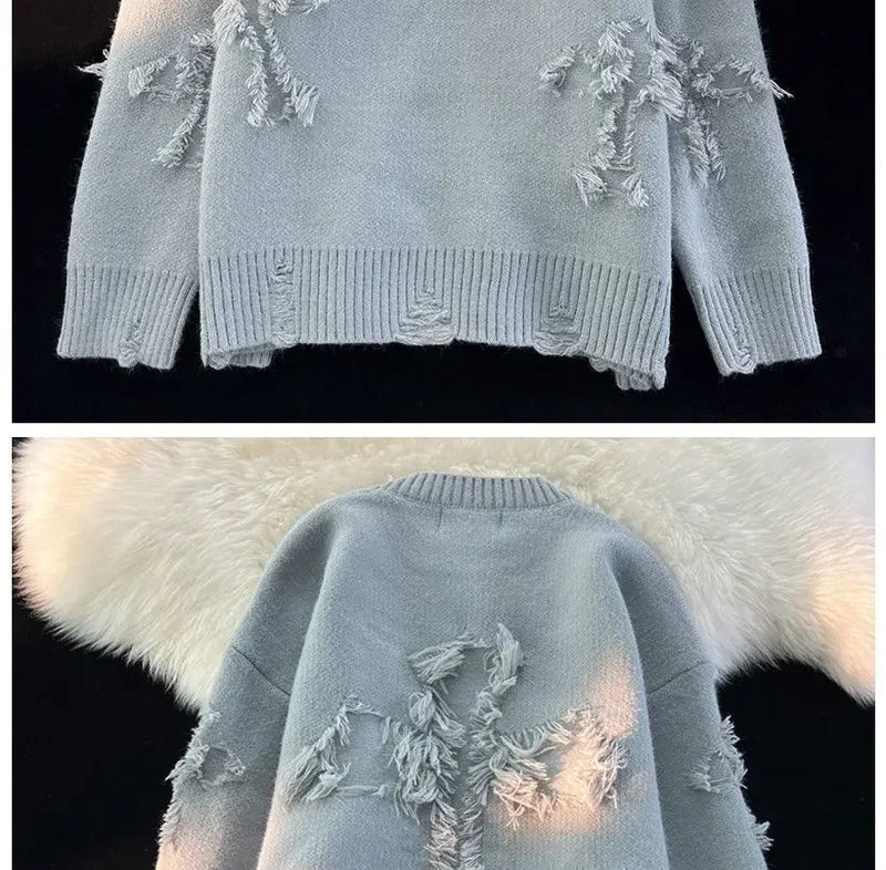 y2k flame knit sweater in soft cotton blend for fashion-forward fall wardrobes, ideal for men’s fashion and seasonal streetwe