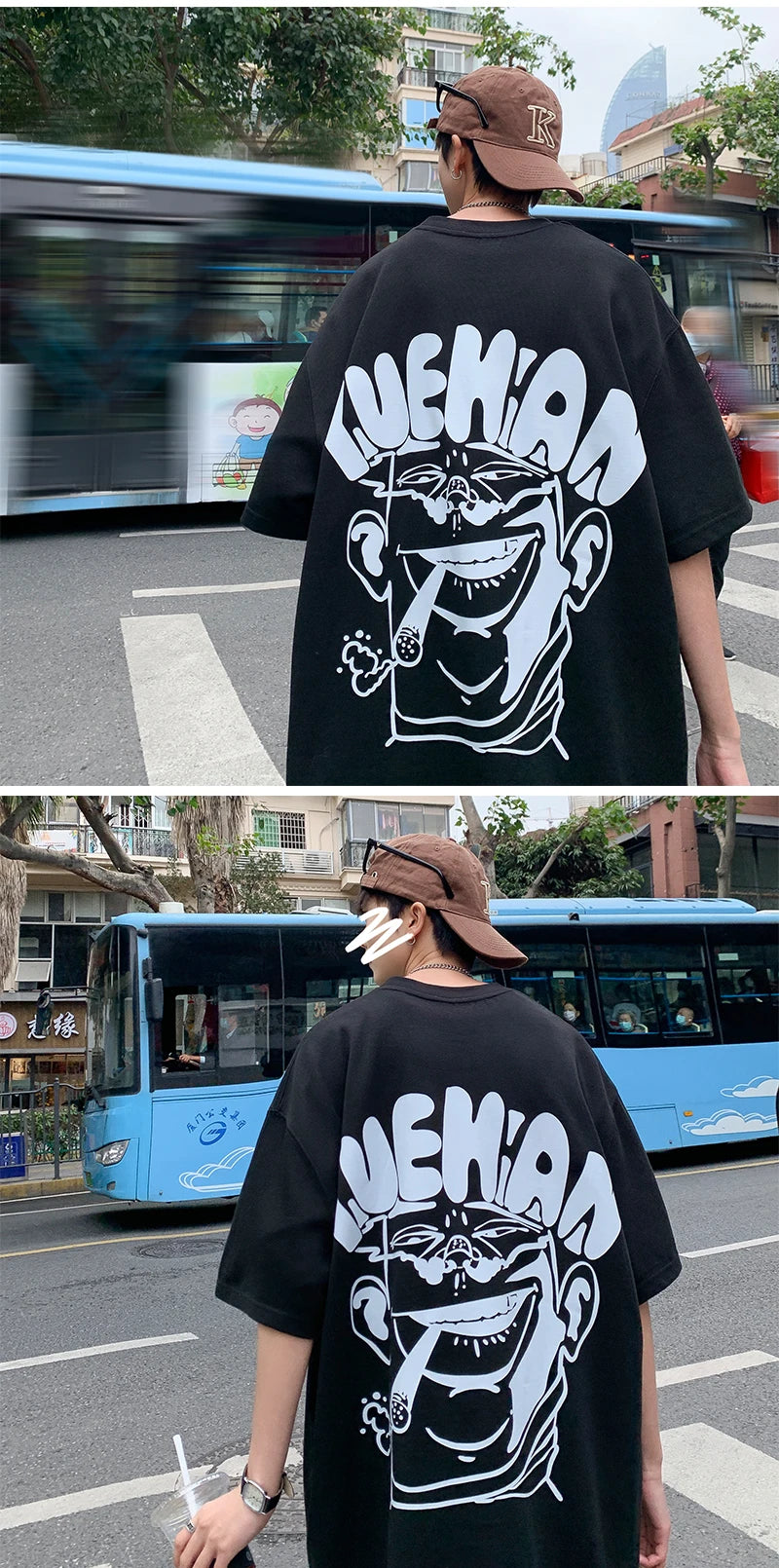 Cyberpunk Graphic tee – Harajuku Oversized High Street T Shirt Short Sleeve Man T Sh