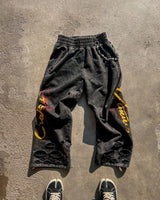 high street hip hop new black denim pants y2k goth harajuku men clothing ripped baggy jeans casual wide leg trousers streetwear unique jeans style 686