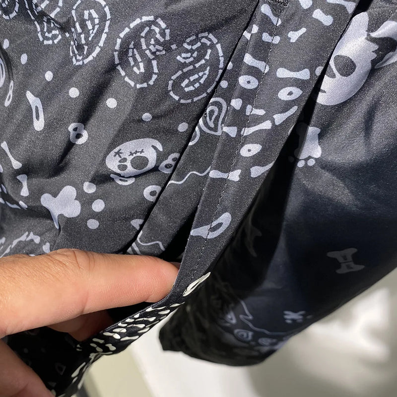 2023 Early Winter Shirt Lightweight Down Jacket Coat Trendy Fashion Luminous Cashew Flower Printed Men's Shirt