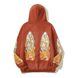 Graffiti Mud Dyed Pullover Fleece Hooded Sweatshirts For Men And Women