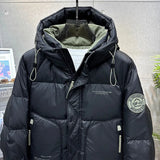 Winter down jacket men's warm new hooded large size outdoor down jacket men