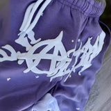 2024 y2k long sleeved foam printed pullover hoodie sweatshirt and pants two piece streetwear trendy wear dark vintage casual clean everyday pants