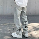 american gothic letter mens baggy jeans y2k retro harajuku straight denim trousers hip hop fashion printed jean man pants urban skinny jeans