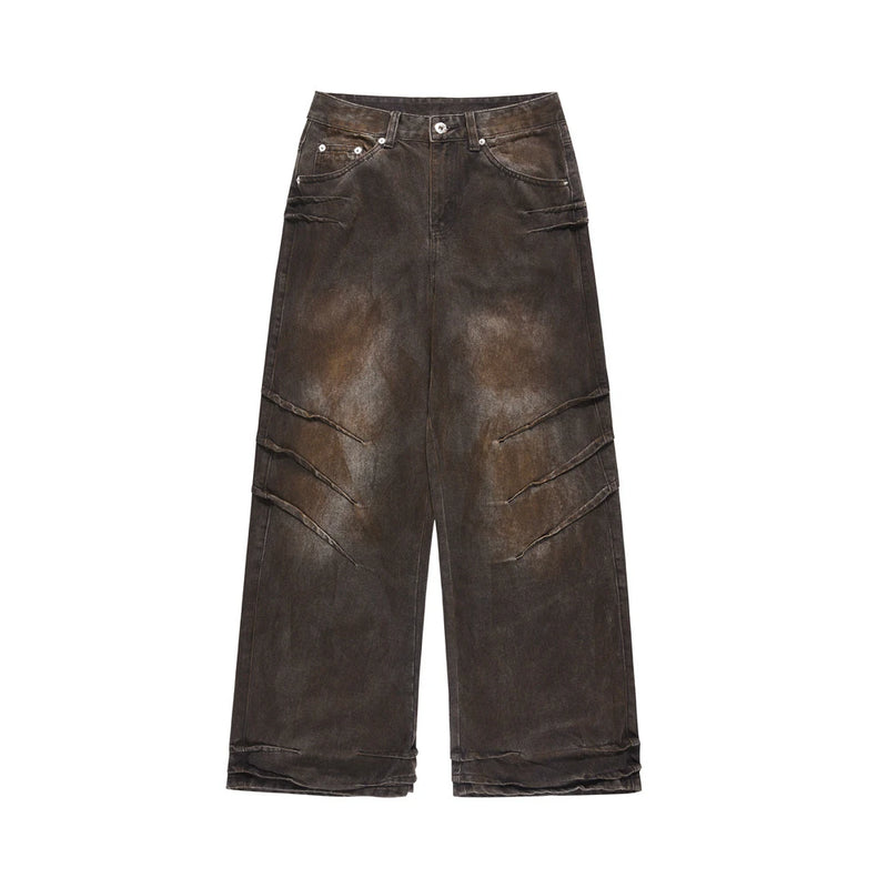 vintage baggy jeans men tie dyed distressed loose straight denim pants luxury designer jeans male streetwear hip hop trousers unique jeans style 168
