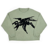 grunge knit sweater with heavyweight fabric, layered urban look for cold weather, street fashion menswear trend for seasonal 