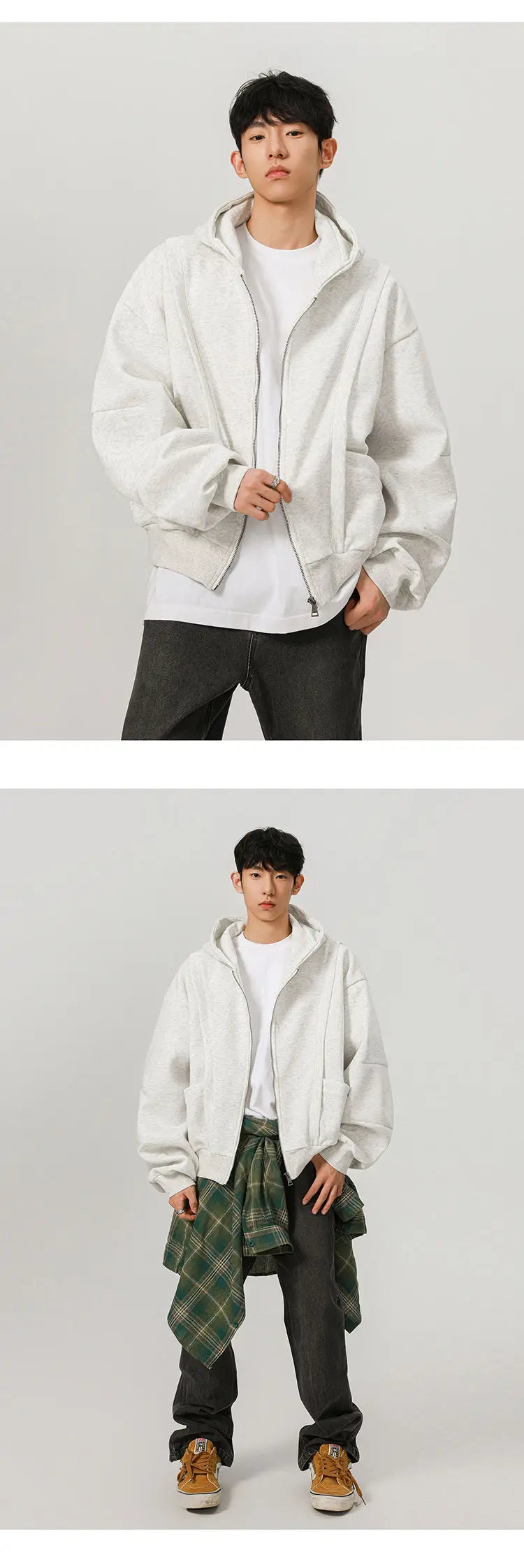 450G Hoody Sweatshirt Men Women Streetwear Fashion Loose Casual Short