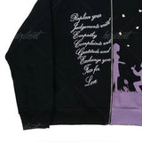 2024 New Hip Hop Jacket High Street Zip Up Hoodie Y2K Tops Gothic Hood