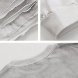Vaporwave Barcode glitch – Mens Streetwear Hole Washed Cotton Long Sleeve Loose Casual