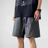 summer functional overalls mens unisex y2k street fashion embroidery casual pants sweatpants shorts knee length cargo shorts unique joggers style 68