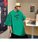 Korean style new Hong Kong style trendy letter printed short-sleeved trend loose and versatile casual couple half-sleeved top