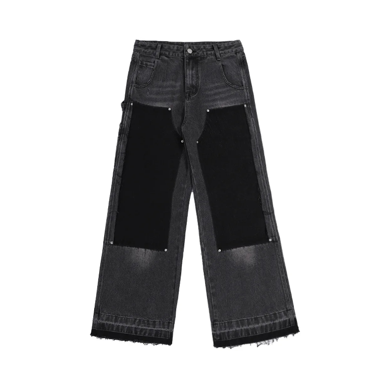 hip hop graffiti black wide leg jeans mens vintage distressed patches ink splashed jeans y2k logging cargo denim trousers women unique cargo style 4508