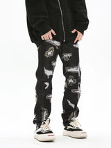 harajuku destroy ripped holes denim jeans mens zipper jeans hip hop fashion streetwear new casual straight joggers jean pants unique joggers style 3601