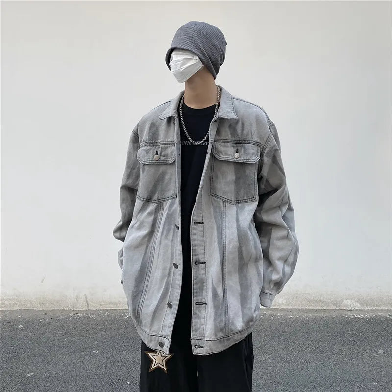 leather varsity coat, fall fit essential - oversized graphic apparel for edgy looks