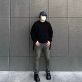 techwear flame knit sweater with structured oversized fit, ideal for cold streetwear layers, men’s streetwear clothing piece 