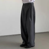 mens straight tube ice silk pants casual slacks youth thin wide leg pants business summer pants soft vintage trousers unique default style 993