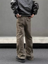 american high street retro men and women trendy straight work pants couple spring and autumn hip hop loose casual pants y2k minimalist street pants