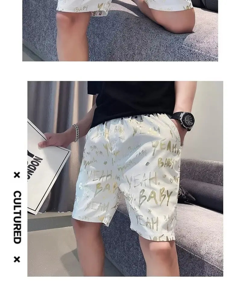Gold Luxury Swimwear Shorts Breathable Surf Board Shorts