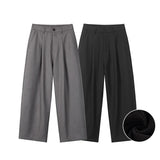 autumn winter plus velvet casual trouser men fashion loose thicken straight suit pant office man trousers urban fashion pants