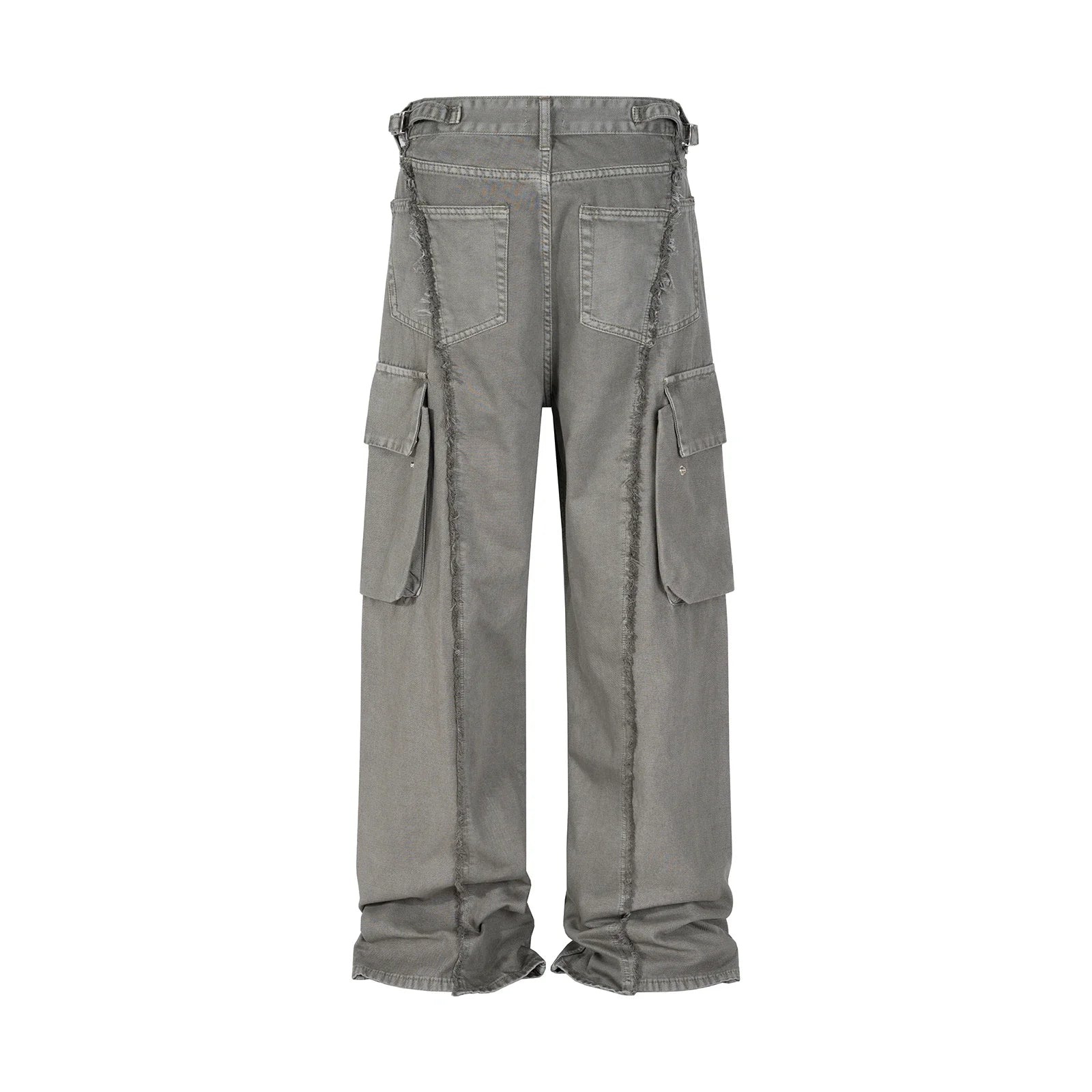 y2k streetwear tassel multi pocket jeans for men straight solid baggy cargo pants pantalones hombre casual denim trousers 1 utility cargo pants