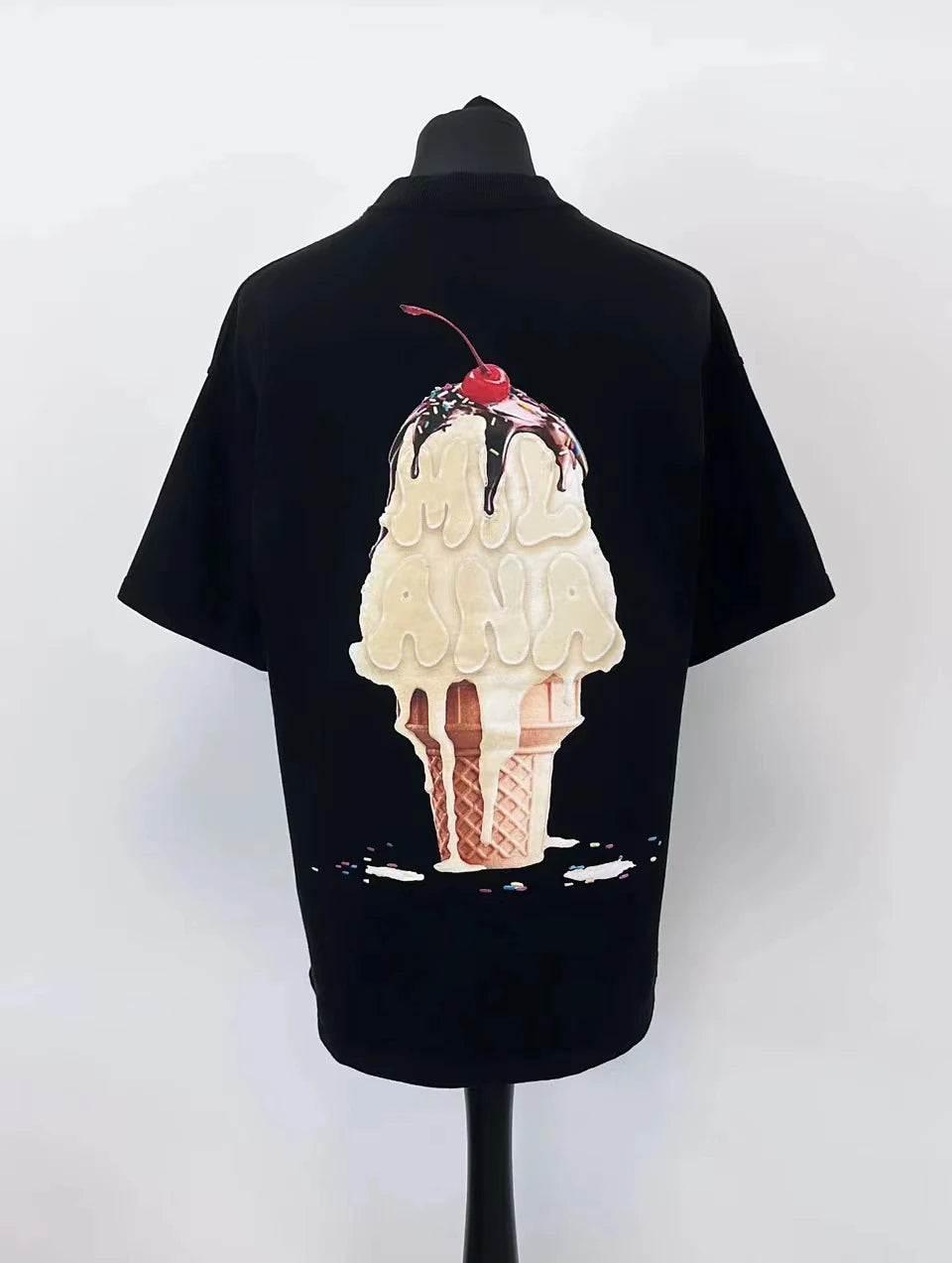 Anime Graphic tee – 2024 Summer New Street Style Ice Cream Print Short Sleeve Co