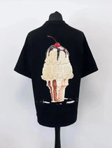 Anime Graphic tee – 2024 Summer New Street Style Ice Cream Print Short Sleeve Co