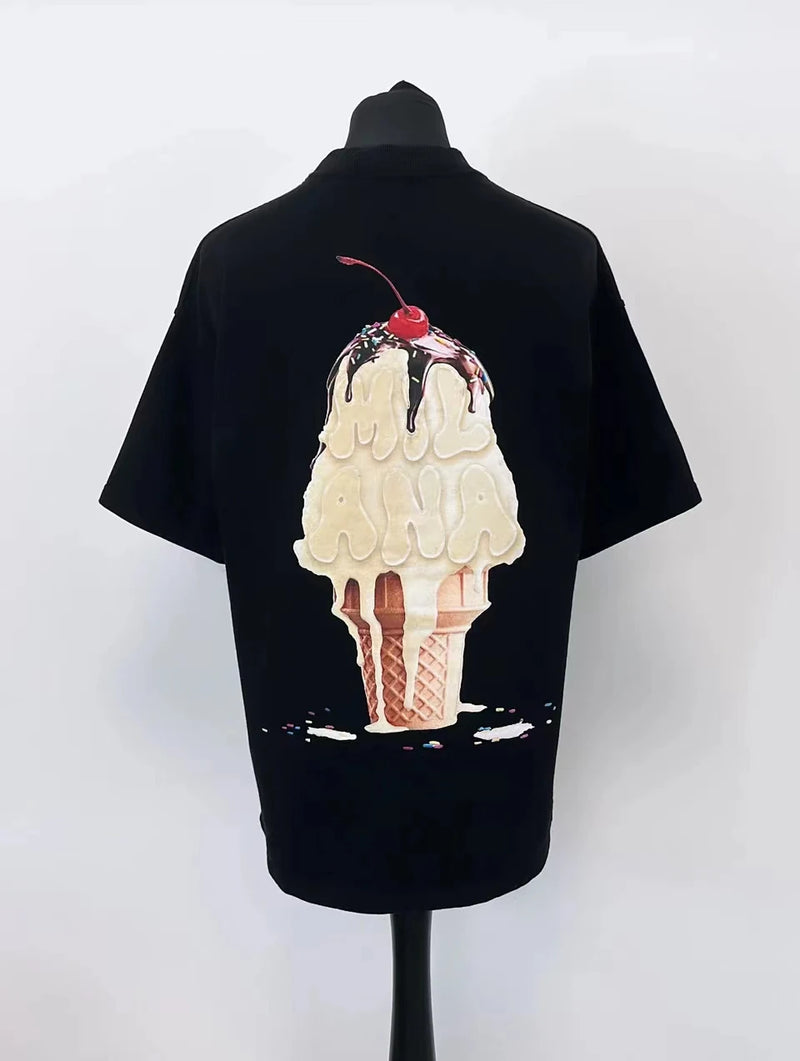Anime Graphic tee – 2024 Summer New Street Style Ice Cream Print Short Sleeve Co