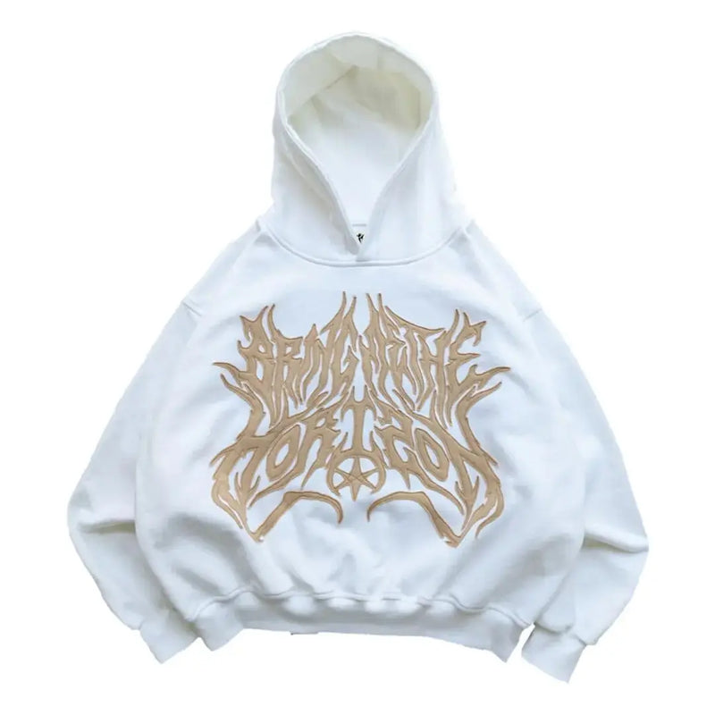 Punk Goth Oversized Patchwork Pattern Sweatshirt Hoodie Mens And Women