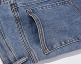 retro hole ripped distressed jeans for men straight washed harajuku hip hop loose denim trousers vibe style casual jean pants unique jeans style 855