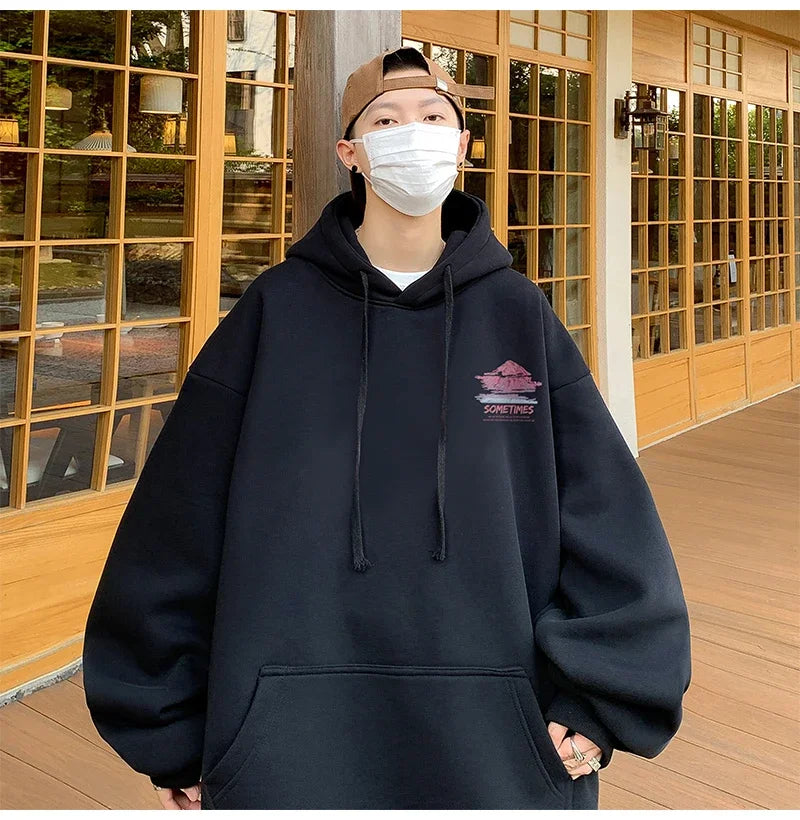 Mens Oversized Hoodie White With Hat 5Xl Plain Hoodies Oversize For Me