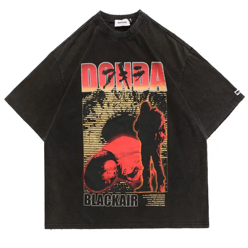Harajuku Oversized Shirt – Hip Hop Streetwear T Shirt Mens Vintage Poster Graphic Print – Modern Streetwear for Everyone