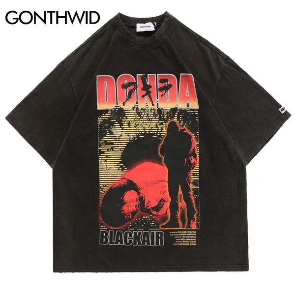 Harajuku Oversized Shirt – Hip Hop Streetwear T Shirt Mens Vintage Poster Graphic Print – Modern Streetwear for Everyone