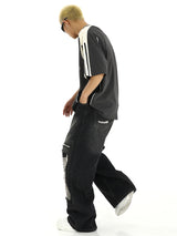 fashion ripped holes denim jeans harajuku patchwork straight jean trousers y2k trouser mens hip hop streetwear baggy jeans pants unique jeans style 4591